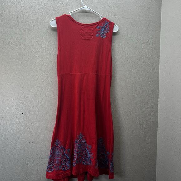 Johnny Was Dress Sz M Embroidered Boho Ruched Knot Babydoll Fairy MIDI Y2K Style - Picture 8 of 10